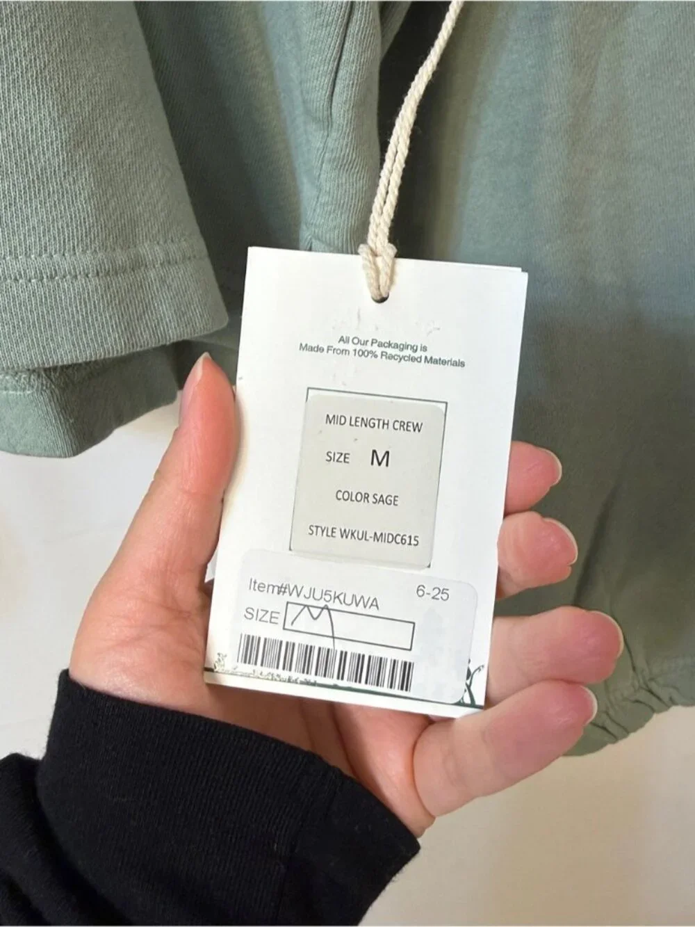 KuwallaTee Sage Green Sweatshirt Medium